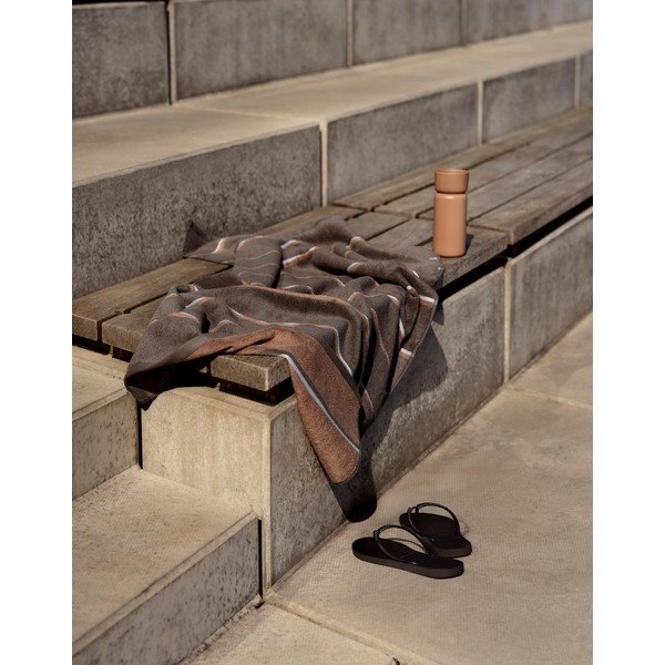 Asciugamano marrone/beige in cotone 70x140 cm Sauna – Zone-image-4