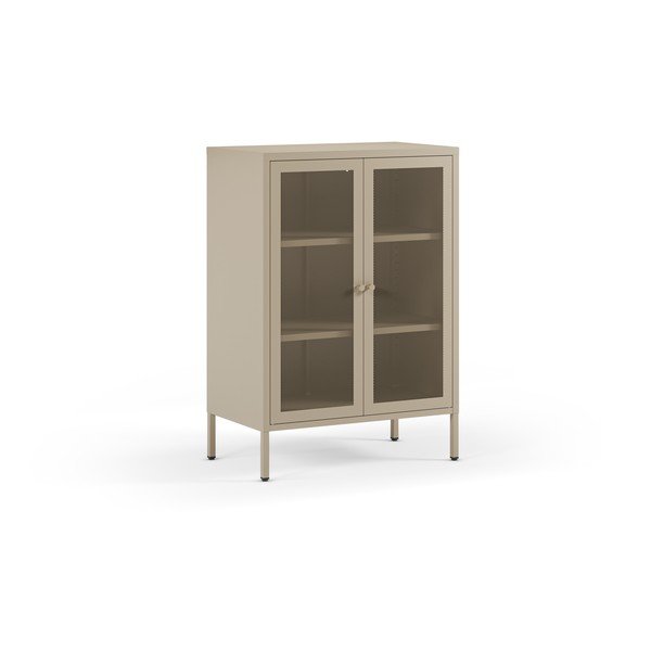 Armadietto color crema in metallo 70x100x40 cm Fayna – Marckeric-image-3