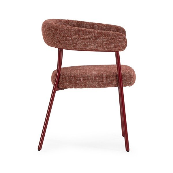 Set di sedie da pranzo color terracotta in imbottito con braccioli 2 pz Yuri – MOME-image-3