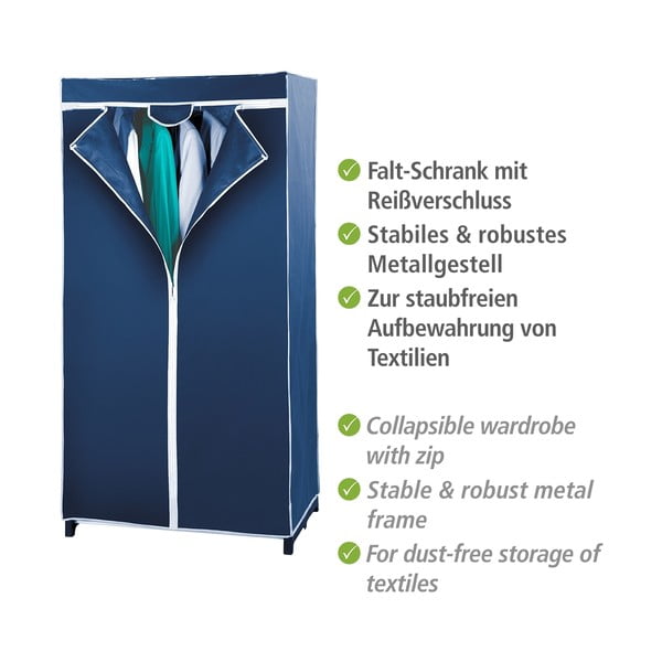 Armadio in tessuto blu 75x150 cm Air - Wenko-image-2