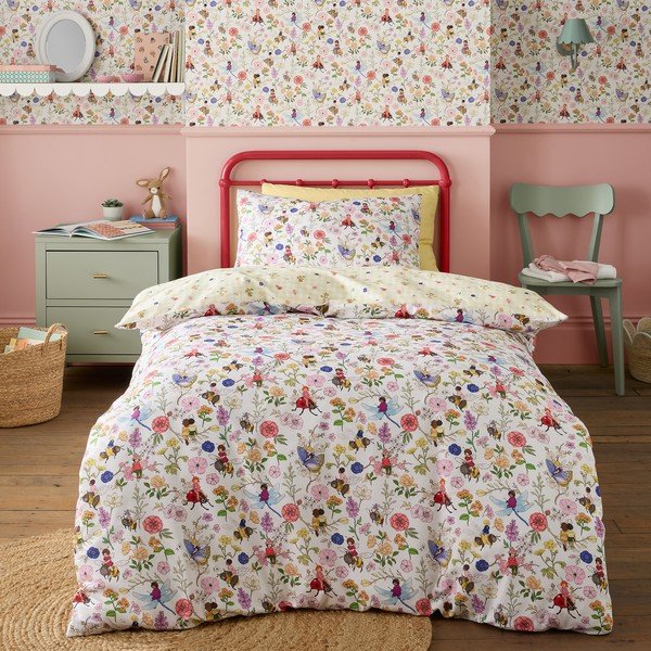 Set copripiumino e federa da bambini in cotone per letto singolo 135x200 cm Garden Friends – Belle & Boo-image-1