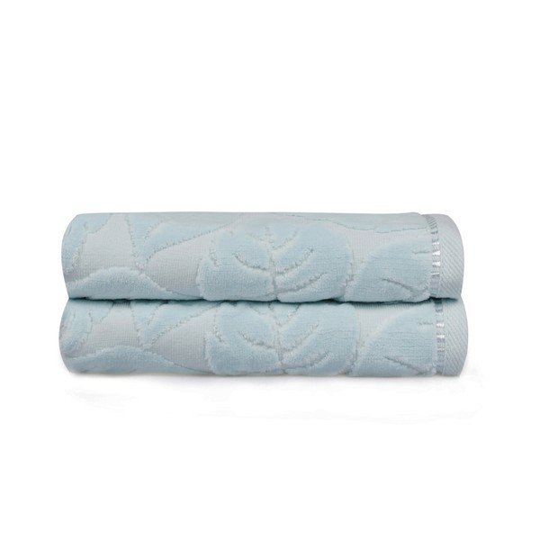 Set di 2 asciugamani blu Madame Coco Velver, 50 x 90 cm - Foutastic-image-3