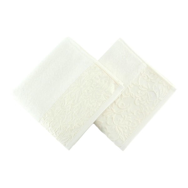 Set di due asciugamani bianchi Impero, 90 x 50 cm - Soft Kiss