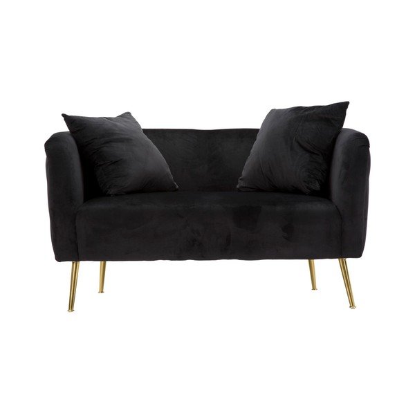 Divano nero con rivestimento in velluto 127 cm Bucarest – Mauro Ferretti