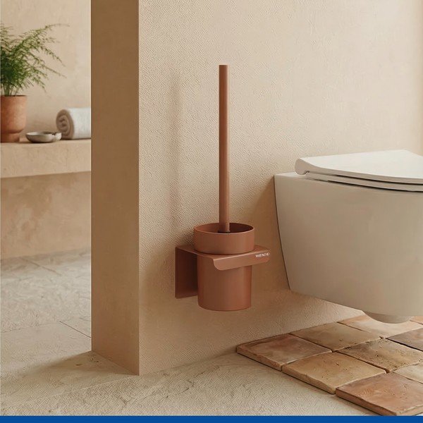 Scopino WC senza foratura marrone in plastica con aggancio Turbo-loc Lizan – Wenko-image-1