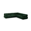 Divano angolare componibile verde scuro con rivestimento in velluto Bellis – Micadoni 