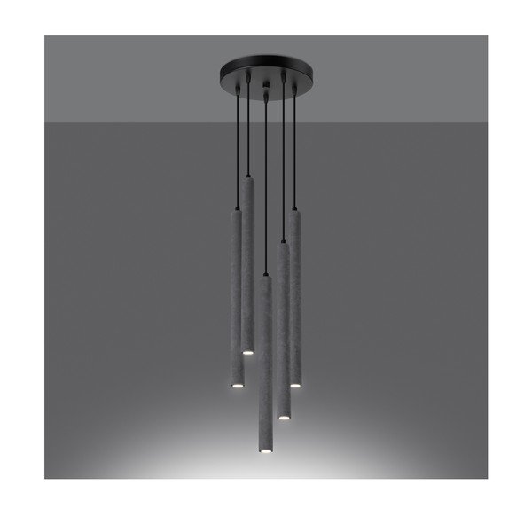 Lampadario grigio in calcestruzzo ø 25 cm Fideus – Sollux-image-4