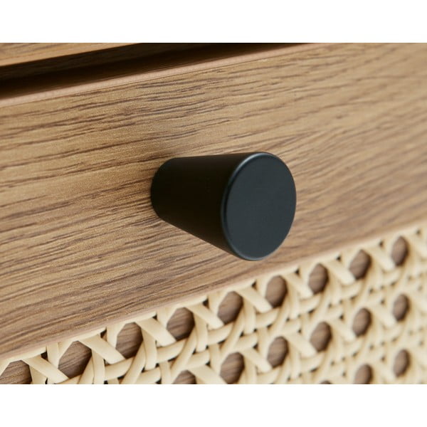 Cassettiera bassa effetto rovere naturale 80x75 cm Pensacola - Unique Furniture-image-4