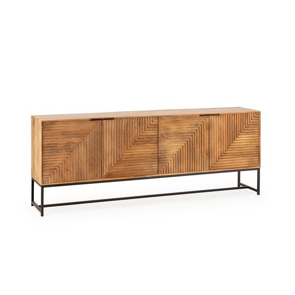 Credenza di colore naturale in mango massiccio 210x80x40 cm Nereida – MOME