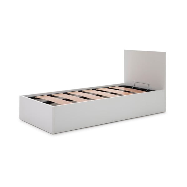 Letto bianco con contenitore e griglia 90x190 cm Kronos - Marckeric-image-2