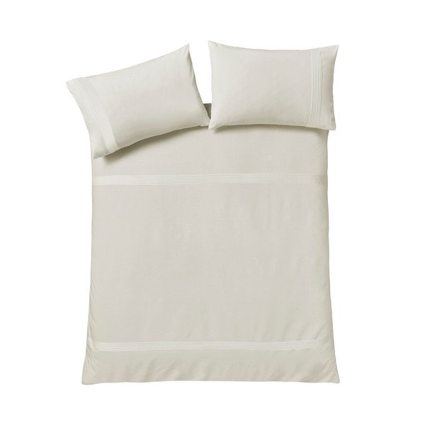 Set copripiumino e federa color crema per letto singolo 135x200 cm Pintuck Easy Iron Percale – Catherine Lansfield
