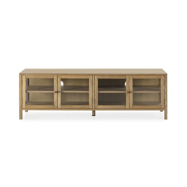 Mobile TV di colore naturale con effetto rovere 160x50x40 cm Ceci – MOME