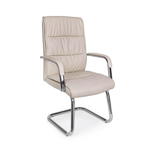 Sedia da ufficio grigio tortora in similpelle Sydney – Bizzotto