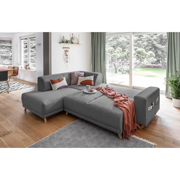 Divano angolare grigio allungabile e con contenitore (penisola a sinistra/a L) Classy Sophie – Miuform-image-4