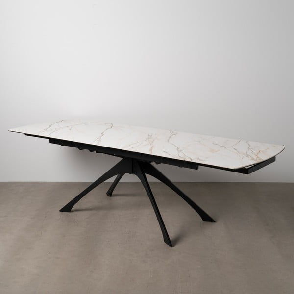 Tavolo da pranzo con piano effetto marmo allungabile con estensione 90x180 cm Rocía – Ixia-image-2