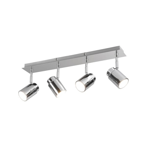 Faretto in metallo argento lucido 19x52 cm Angelo - Trio-image-3