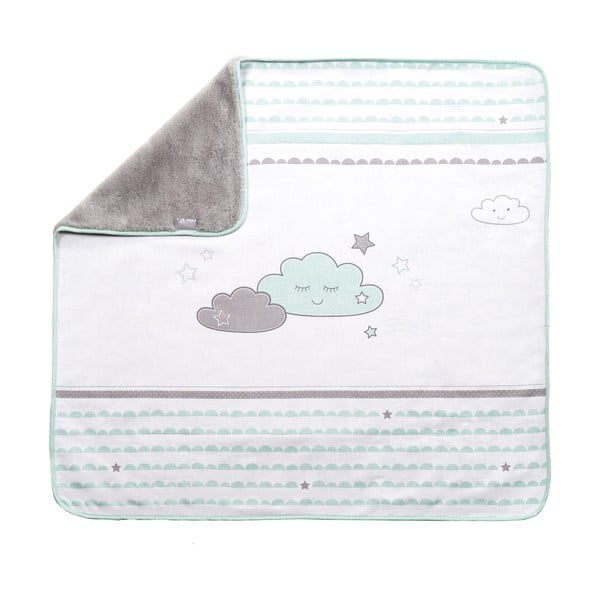 Coperta per bambini bianca/color menta in micropile 80x80 cm Happy Cloud – Roba