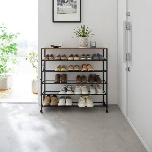 Scarpiera nera in metallo 90,5x87x26 cm Tower – YAMAZAKI-image-2