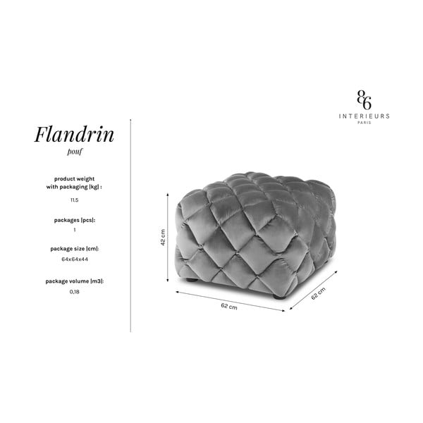 Sgabello in velluto blu scuro Flandrin - Interieurs 86-image-4