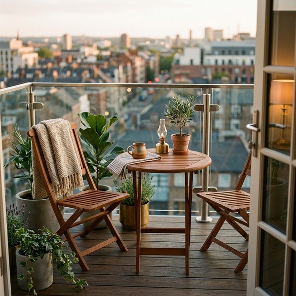 Set di 2 sedie da balcone e tavolo in legno di eucalipto Praga - Garden Pleasure-image-3