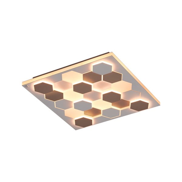 Apparecchio da soffitto a LED bianco con controllo vocale/app mobile con paralume in metallo 55x55 cm Cifavo - CINQUE-image-2