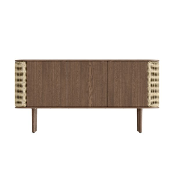 Cassettiera bassa in rovere decorato in marrone naturale 150x75 cm Treasures - UMAGE-image-3