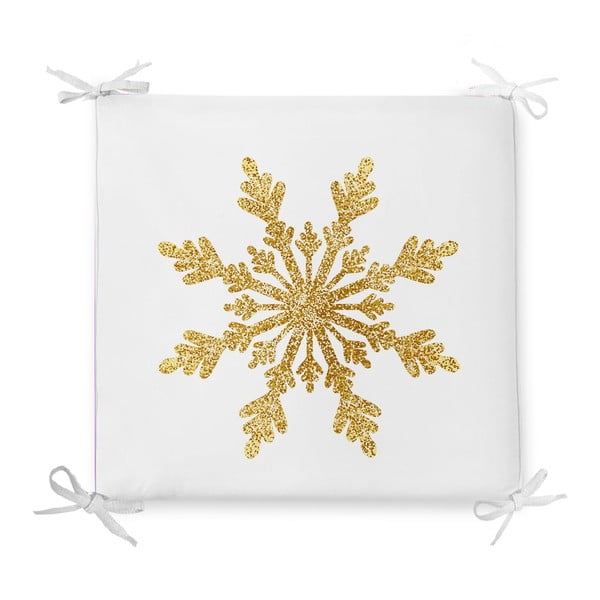 Cuscino di seduta natalizio in misto cotone Fiocco di neve singolo, 42 x 42 cm - Minimalist Cushion Covers