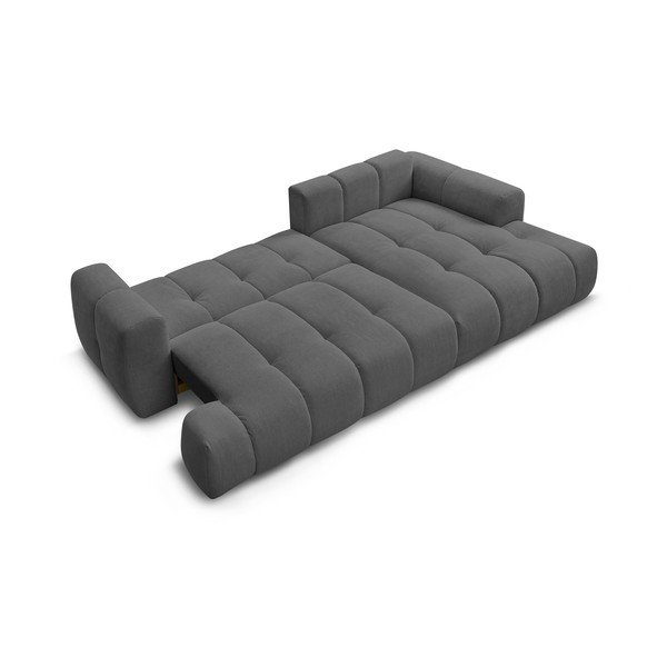 Divano angolare grigio scuro allungabile e con contenitore (penisola a destra/chaise lounge) Fuji – Bobochic Paris-image-4