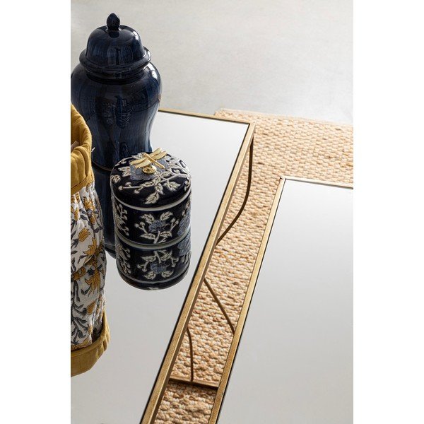 Set di tavoli consolle dorati con piano in vetro 2 pz 33x104 cm Elenor – Bizzotto-image-1