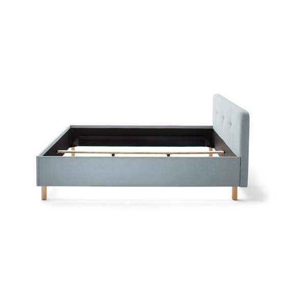 Letto matrimoniale imbottito blu/grigio rete non inclusa 140x200 cm Amelie – Meise Möbel-image-4