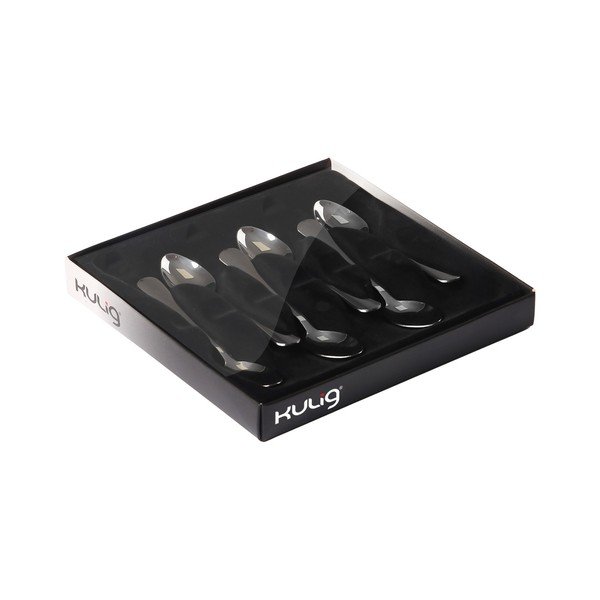 Set di cucchiaini da caffè argentato in acciaio inox 6 pz per 6 persone London – Kulig-image-2