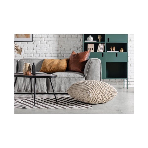 Poggiapiedi rosso con rivestimento in lavorato a maglia Knit – Bonami Essentials-image-1