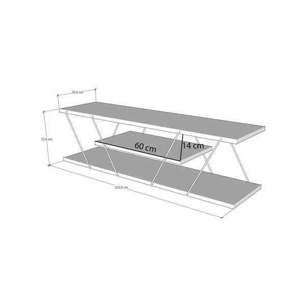 Mobile TV colore naturale in noce 120x33 cm Canaz - Kalune Design-image-4