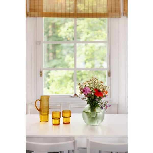 Vaso in vetro verde fatto a mano - Hübsch-image-2