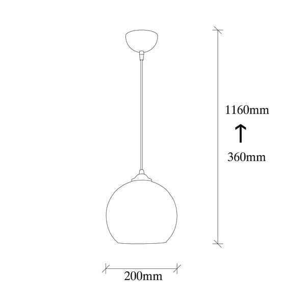 Lampadario in giallo ocra/nero con paralume in vetro ø 20 cm Camini – Opviq lights-image-4