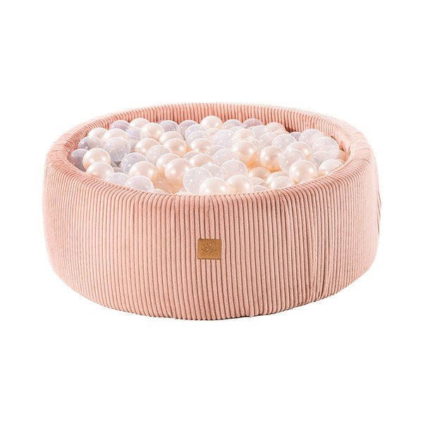 Piscina di palline rosa in velluto a coste ø 90x30 cm Montessori – Meowbaby