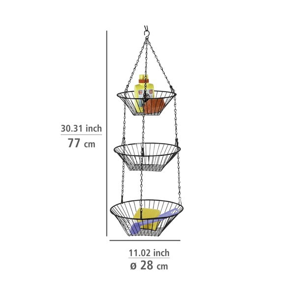 Cesto di frutta sospeso in metallo Trio - Wenko-image-2