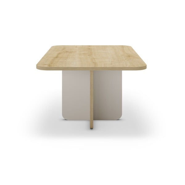 Tavolino da salotto color crema/di colore naturale con piano effetto rovere 56x100 cm Hillary – Marckeric-image-3