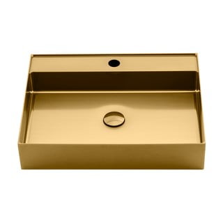 Lavabo dorato in acciaio inox 55x42 cm Aurum – Sapho