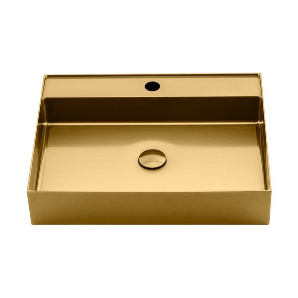 Lavabo dorato in acciaio inox 55x42 cm Aurum – Sapho-image-1