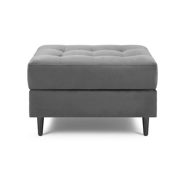 Poggiapiedi in velluto grigio chiaro Santo - Milo Casa-image-3