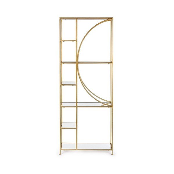 Libreria dorata in acciaio 66x176x25,5 cm Elenor – Bizzotto