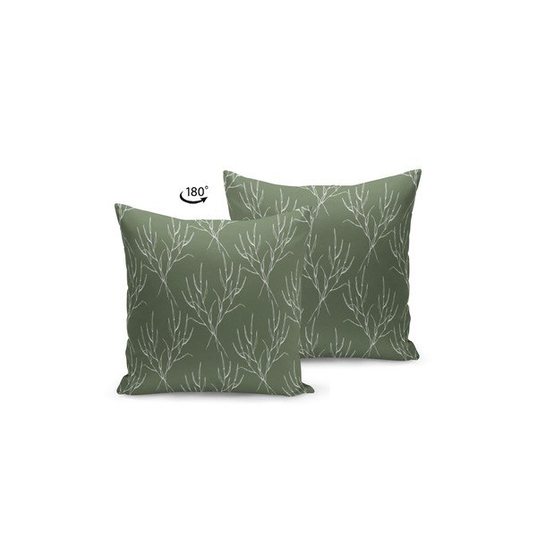 Cuscino con imbottitura Nature verde scuro, 43 x 43 cm - Kate Louise-image-1