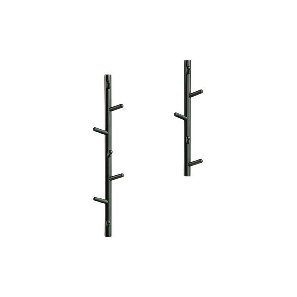 Appendiabiti da parete nero in legno di pino Marrit - WOOOD-image-4