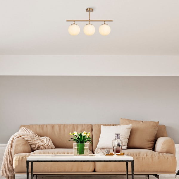 Plafoniera color bronzo con paralume in vetro ø 15 cm Atmaca – Opviq lights-image-3