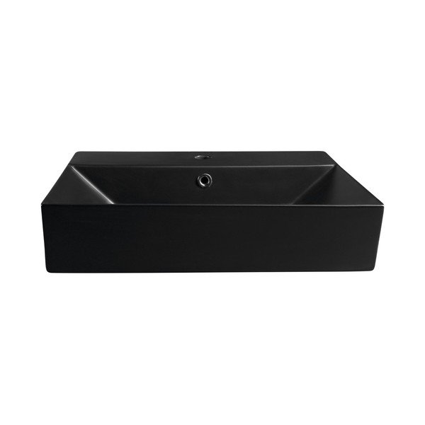 Lavabo nero in ceramica 60x42 cm Sistema – Sapho-image-2