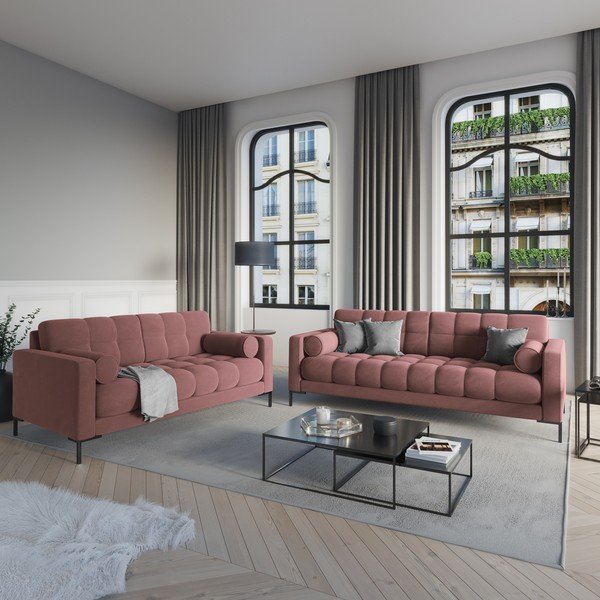 Divano in velluto rosa Bali - Cosmopolitan Design-image-1