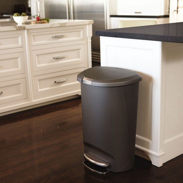 Bidone per rifiuti in plastica grigio scuro 50 l - simplehuman-image-1