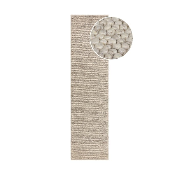 Tappeto in lana grigio chiaro 60x230 cm Minerals - Flair Rugs