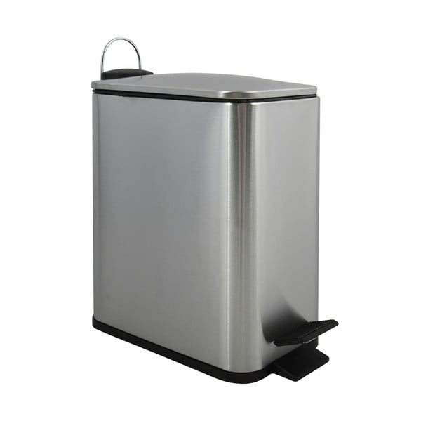 Cestino per la spazzatura color argento opaco in acciaio con pedale 5 l   Erik – Spirella